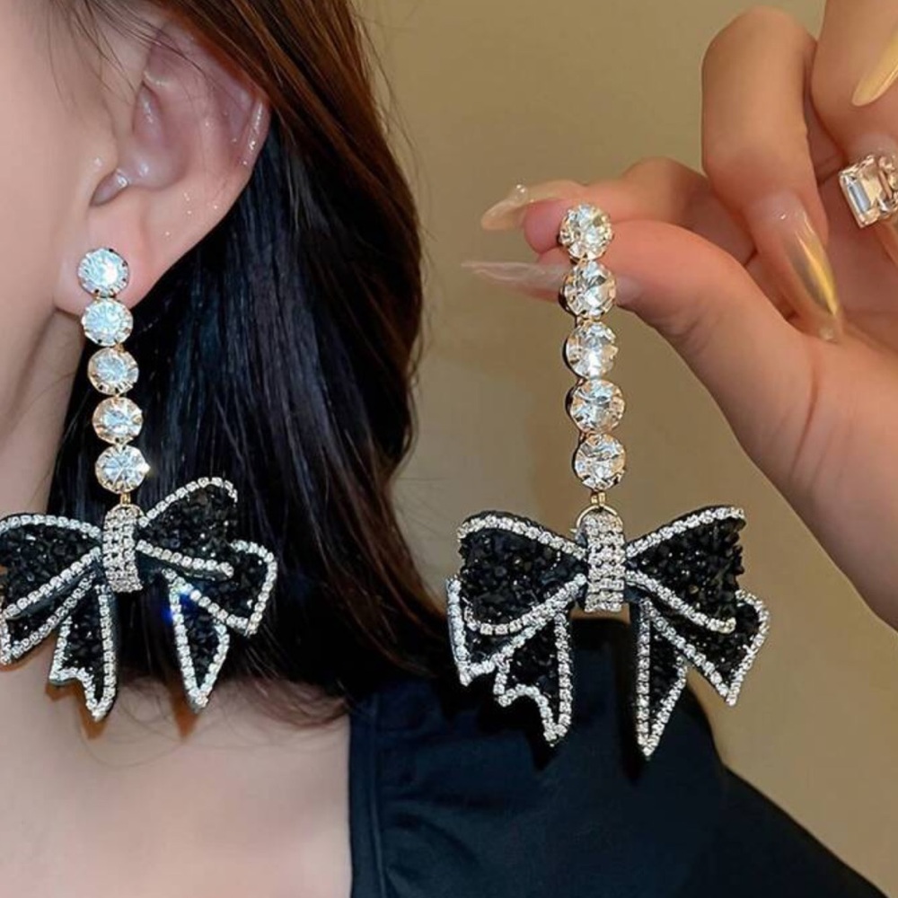 Black bow Earrings